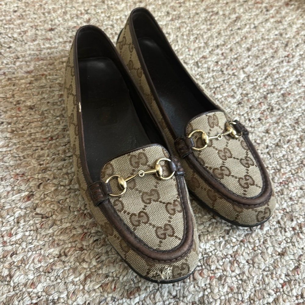 Gucci GG Canvas Horsebit Loafers